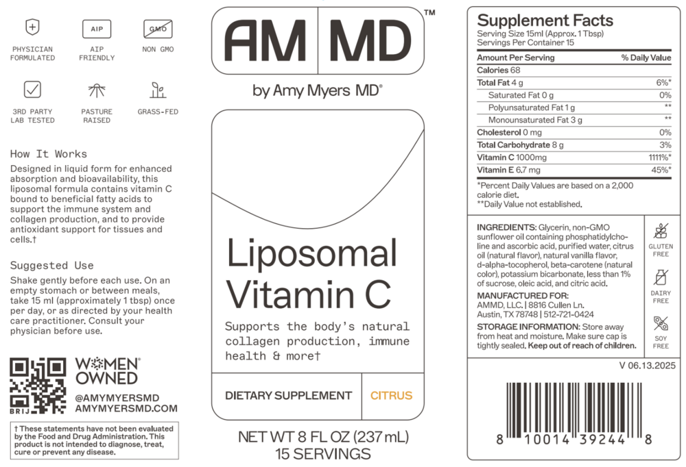 Amy Myers MD Liposomal Vitamin C, 1000mg, Citrus Flavored 8oz