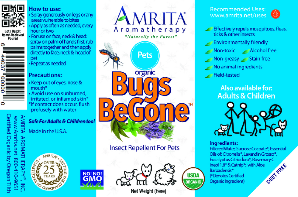 Amrita Aromatherapy Bugs BeGone Pets 4oz
