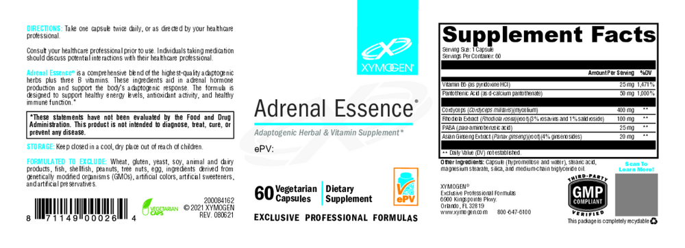 XYMOGEN Adrenal Essence 60 capsules