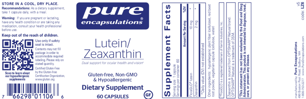 Pure Encapsulations Lutein/Zeaxanthin 60 capsules