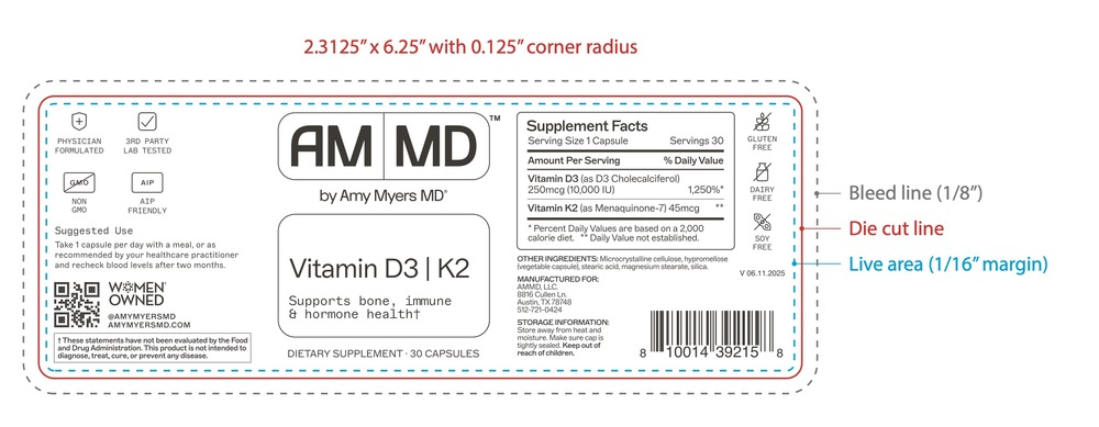 Amy Myers MD Vitamin D3/K2 10,000 IU 30 capsules