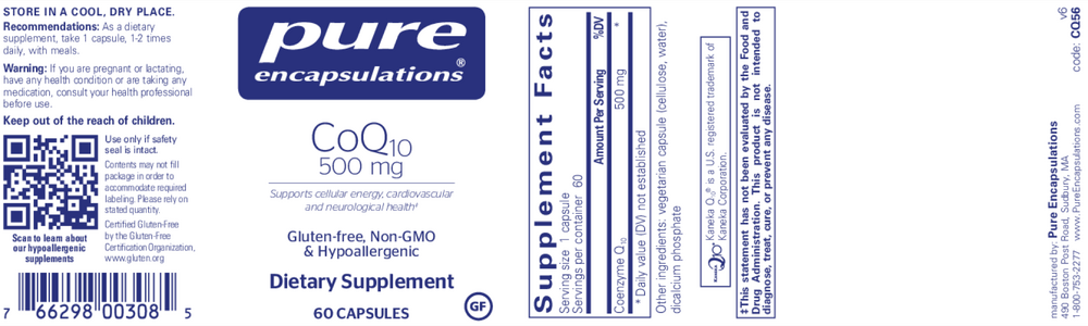 Pure Encapsulations CoQ10 500mg 60 capsules