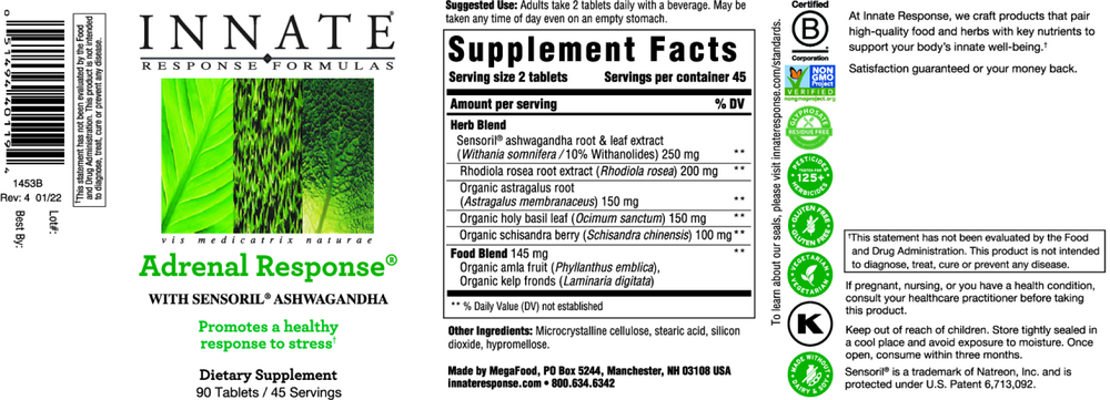Innate Response Adrenal Response® 90 tablets