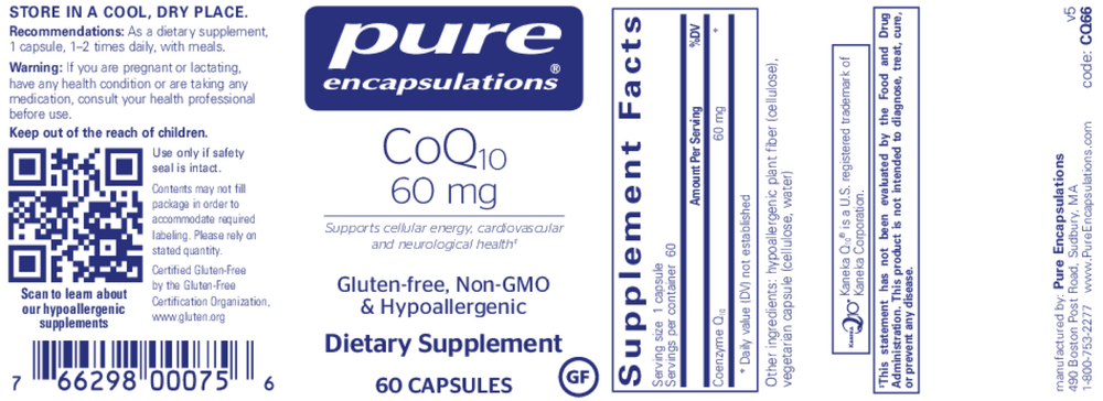 Pure Encapsulations CoQ10 60mg 60 capsules