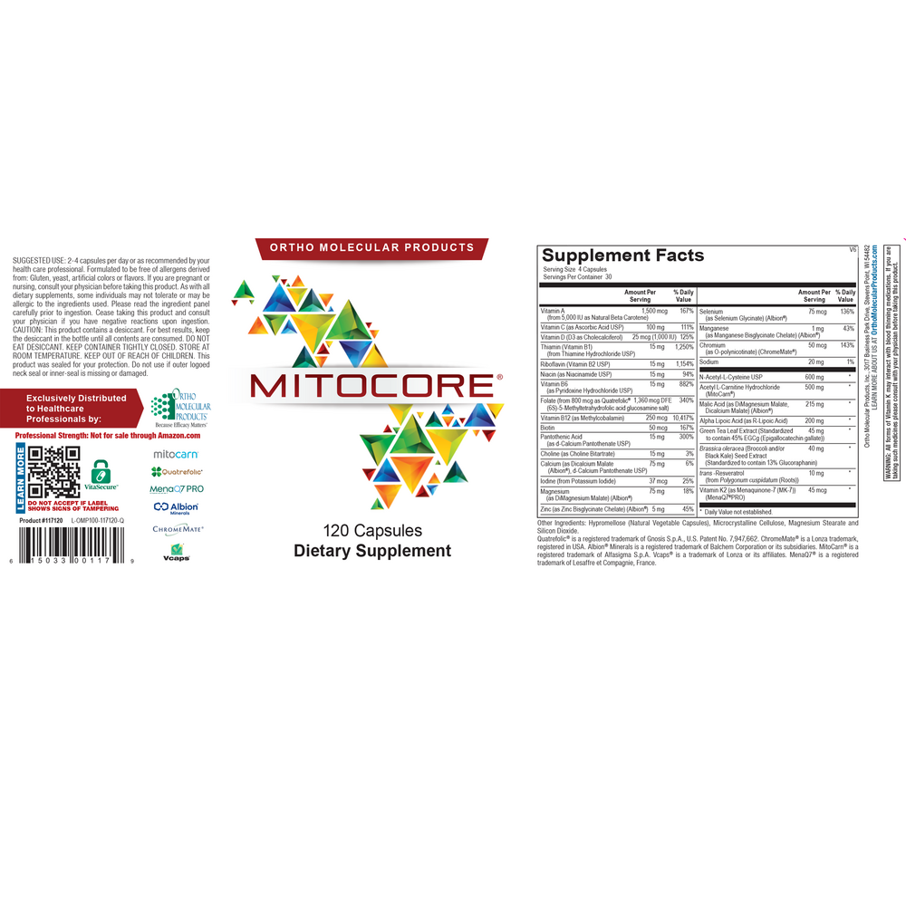 Ortho Molecular Product MitoCORE 120 capsules