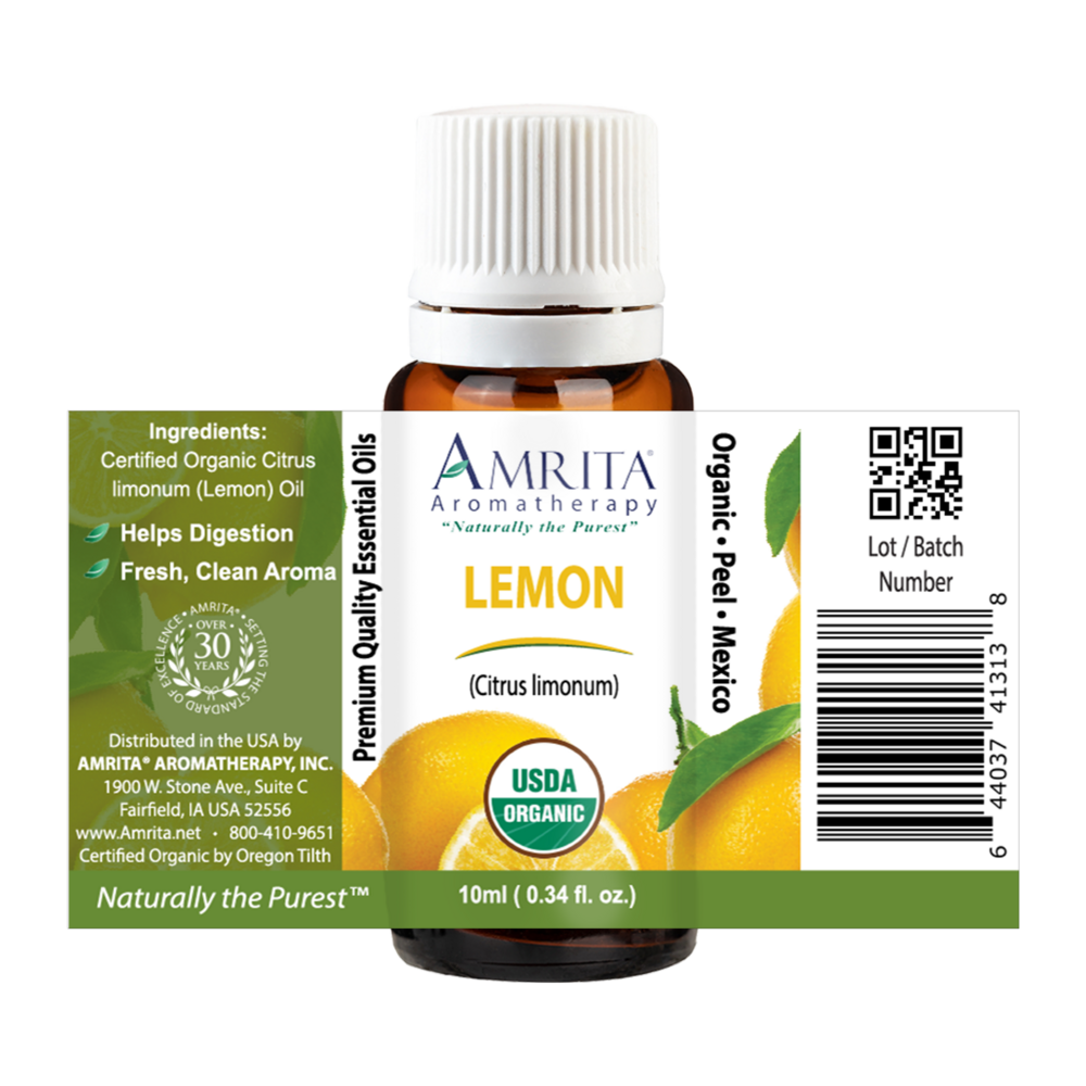Amrita Aromatherapy Organic Lemon, Yellow 0.34oz