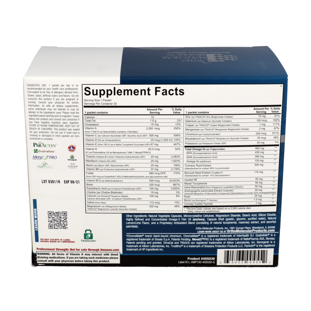 Ortho Molecular Product - Alpha Base Premier Packs 30 packets