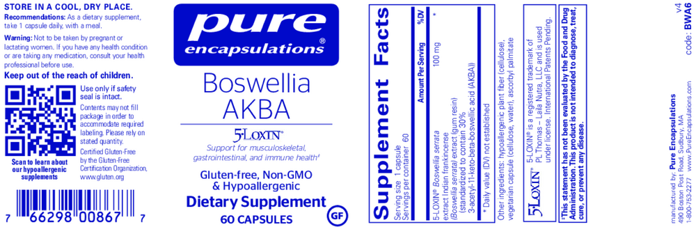 Pure Encapsulations Boswellia AKBA 60 capsules