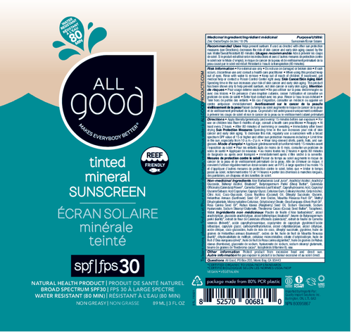 All Good SPF30 Tinted Sunscreen Lotion 3oz