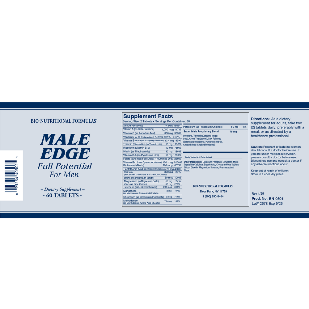 Bio-Nutritional Formulas Male Edge 60 tablets