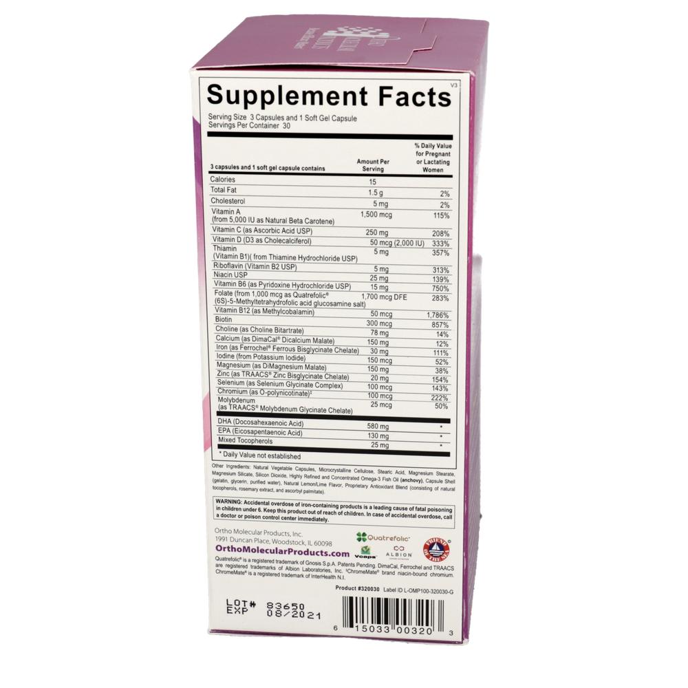Ortho Molecular Products Prenatal Complete with DHA 30 Pack