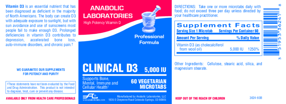Anabolic Laboratories Clinical D3 60 tablets