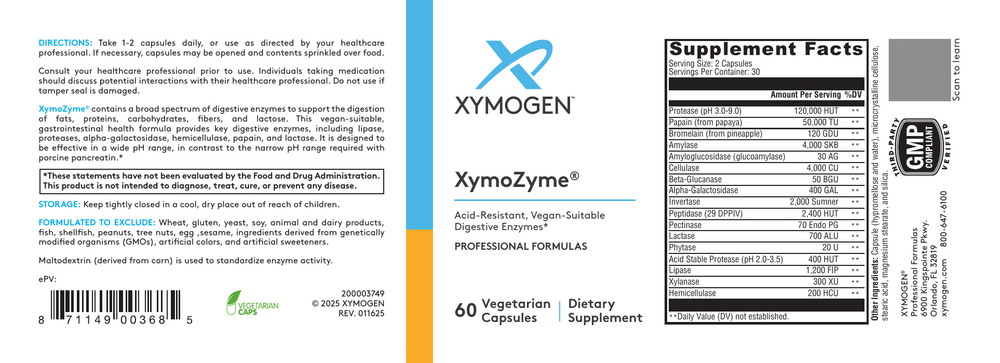 XYMOGEN XymoZyme (Protease) 60 capsules