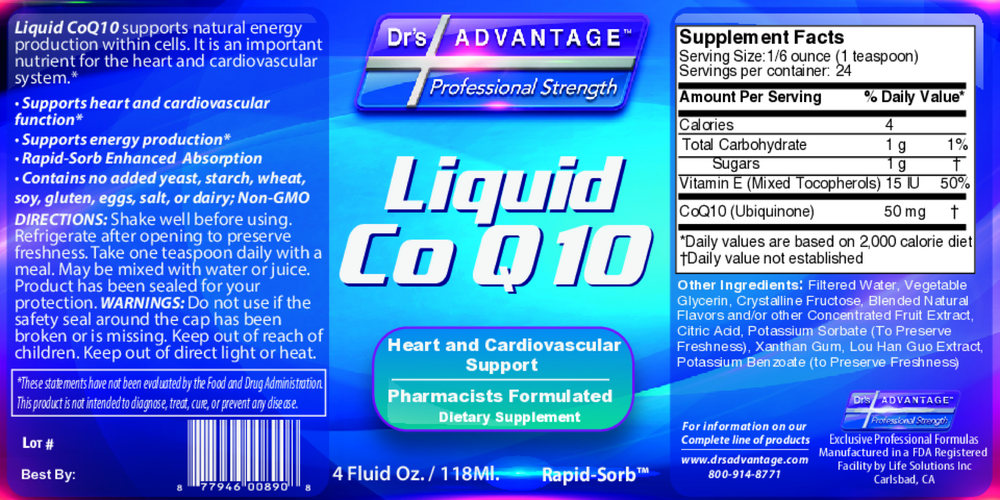 Dr's Advantage Liquid CoQ10 118ml