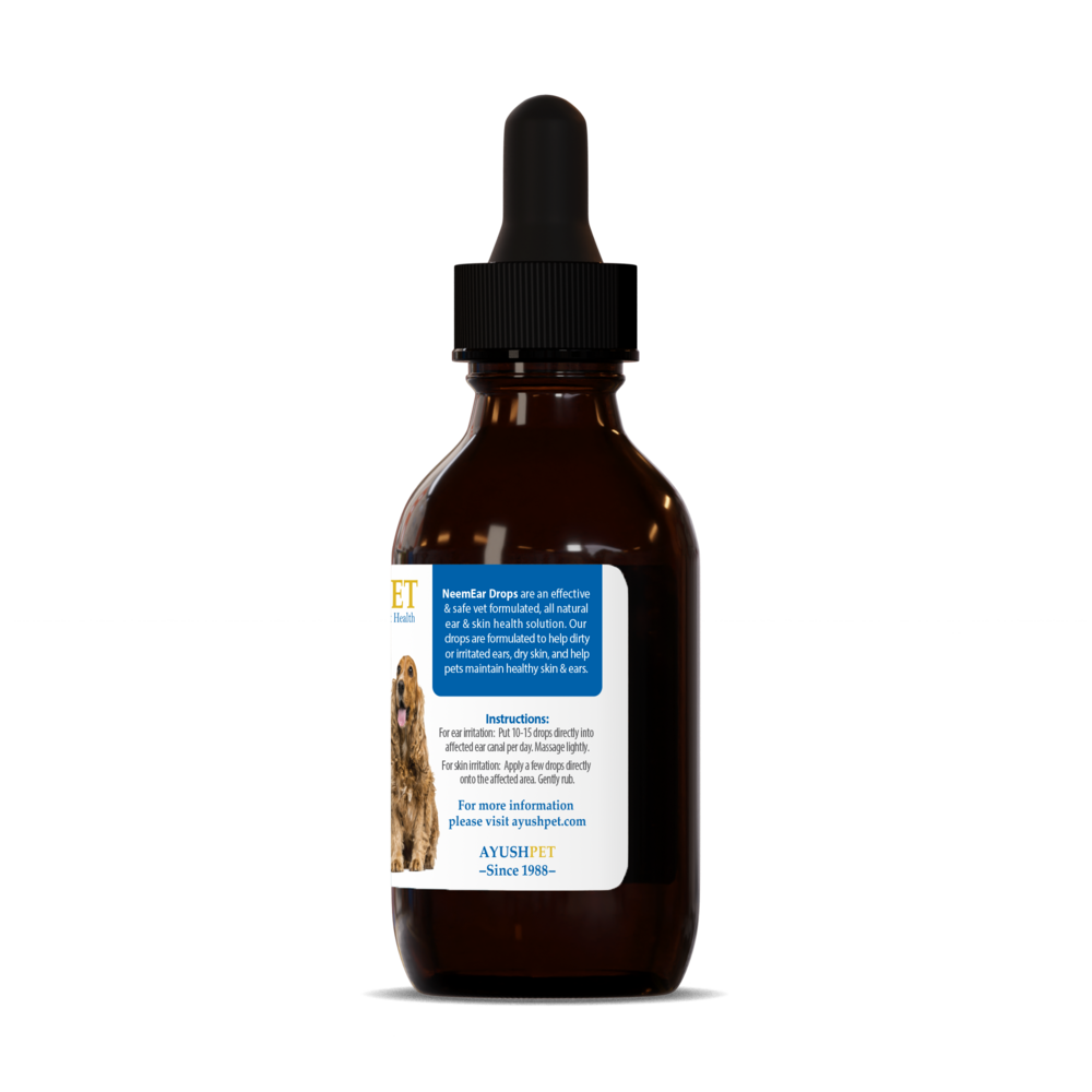 Ayush Herbs Pet Neem Ear & Skin Topical Drops 2 ounces