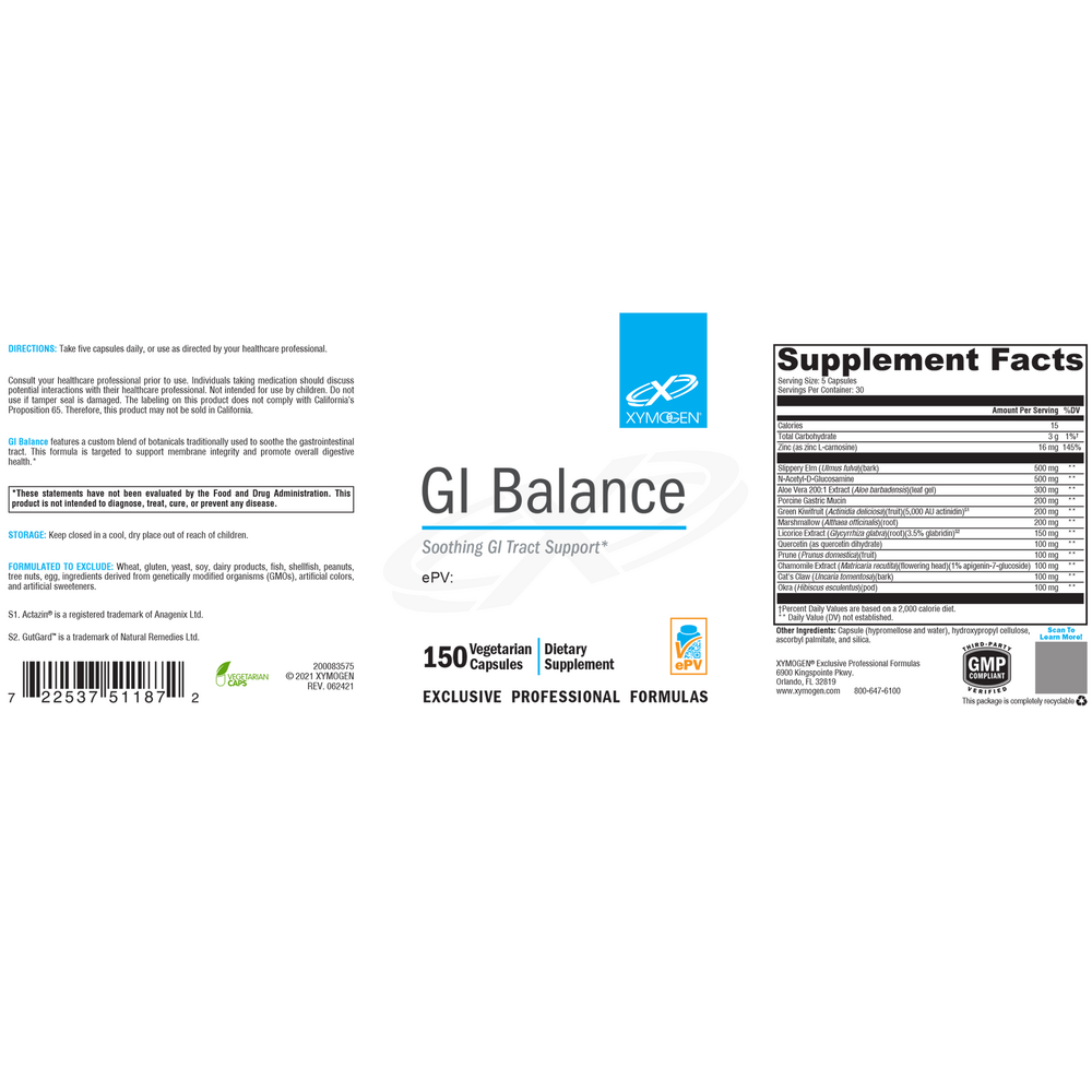 XYMOGEN GI Balance 150 capsules