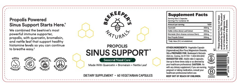Beekeeper's Naturals Propolis Sinus Support 60ct 60 capsules