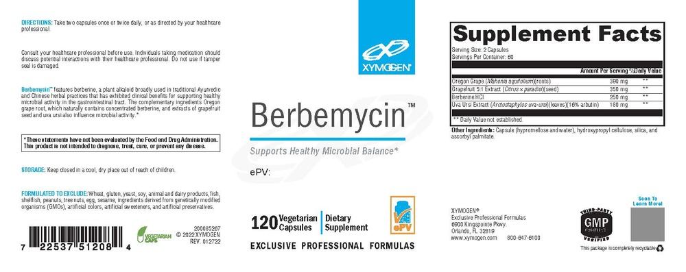 XYMOGEN Berbemycin 120 capsules