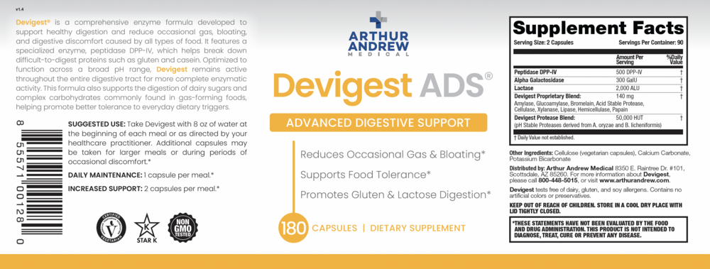 Arthur Andrew Medical Devigest ADS 180 capsules