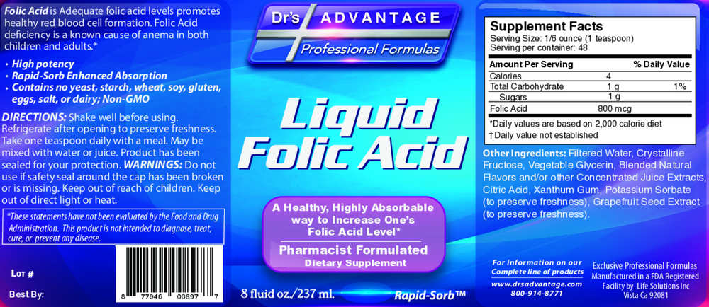 Dr's Advantage Liquid Folic Acid 237ml