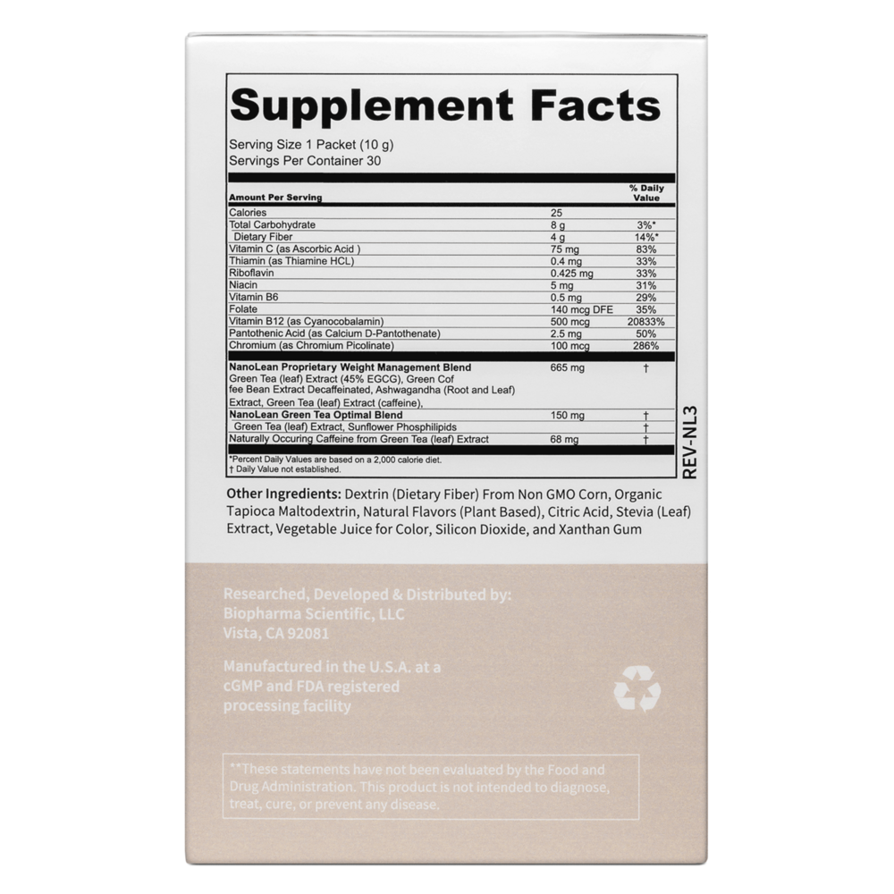 BioPharma Scientific nanoLEAN®, Natural Berry 30 packets