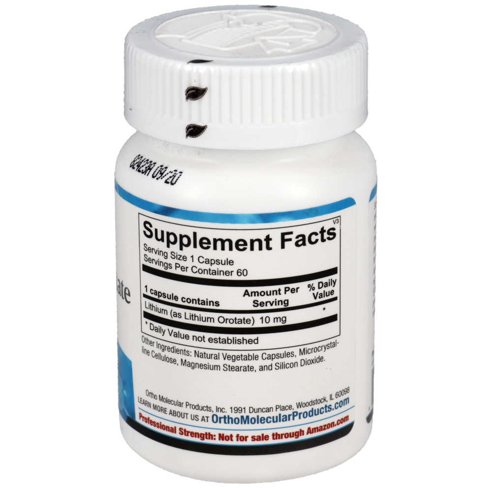 Ortho Molecular Product Lithium Orotate 60 capsules