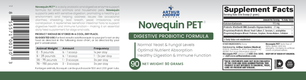 Arthur Andrew Medical Novequin PET (Digestive Probiotic Formula) Equine/Pets 90g