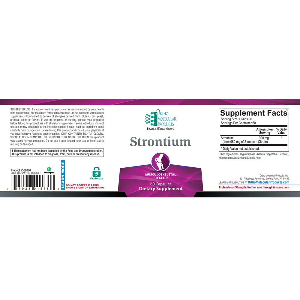 Ortho Molecular Products Strontium 60 capsules