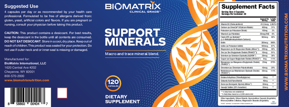 BioMatrix Support Minerals 120 capsules