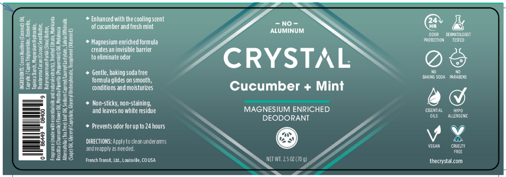 Crystal Magnesium Enriched Cucumber & Mint Deodorant 2.5oz
