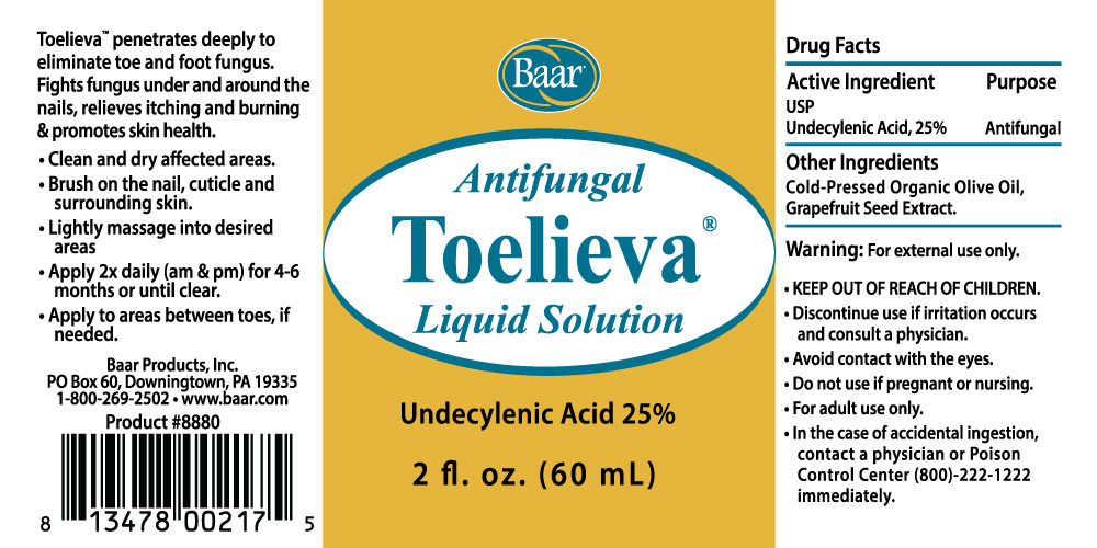 Baar Products Toelieva Antifungal Liquid Solution 60 Milliliters