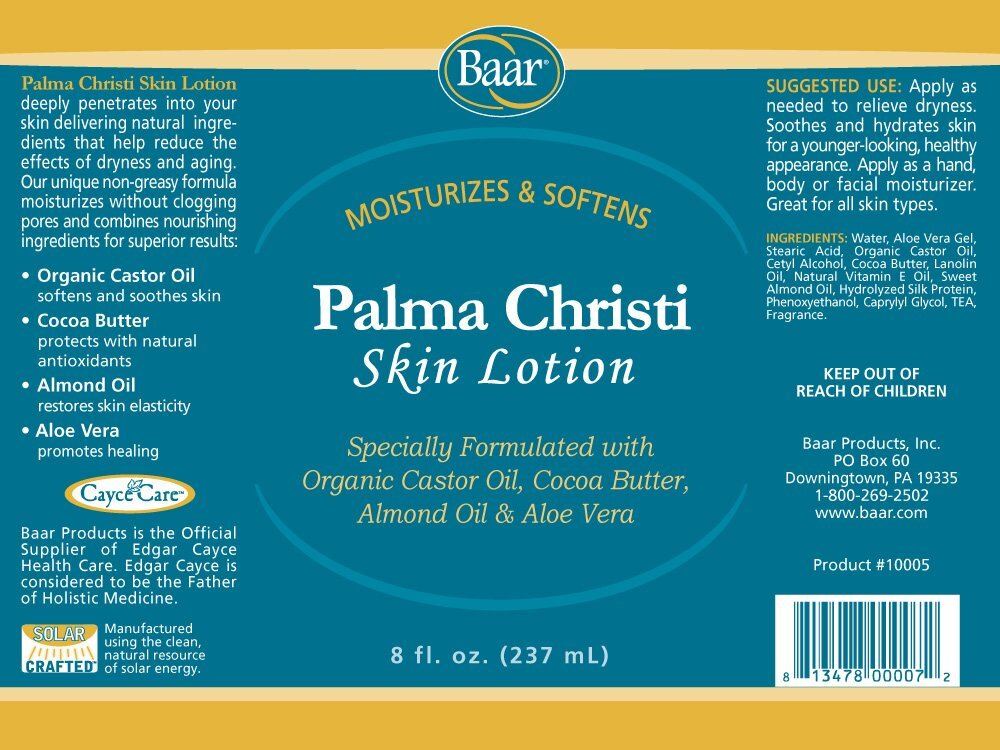 Baar Products Palma Christi Skin Lotion 8 Ounces