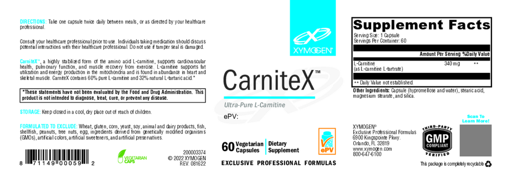 XYMOGEN CarniteX 60 capsules