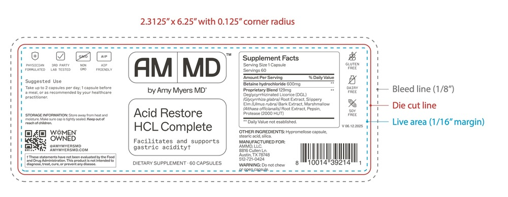 Amy Myers MD Acid Restore HCL Complete 60 capsules