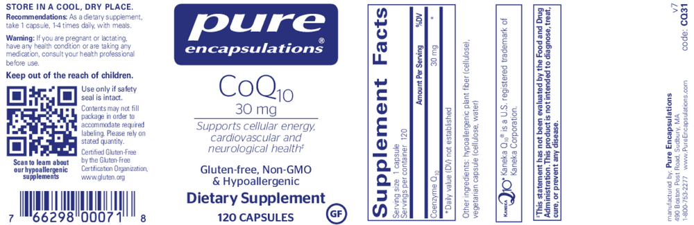 Pure Encapsulations CoQ10 30mg 120 capsules