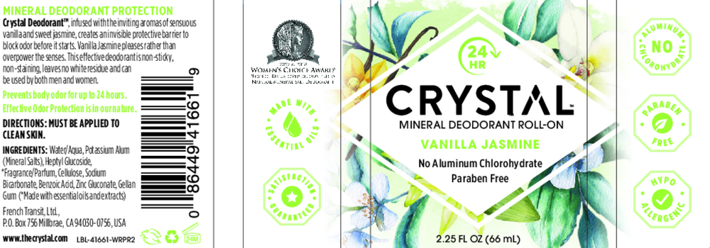 Crystal Vanilla Jasmine Body Spray Deodorant 4oz