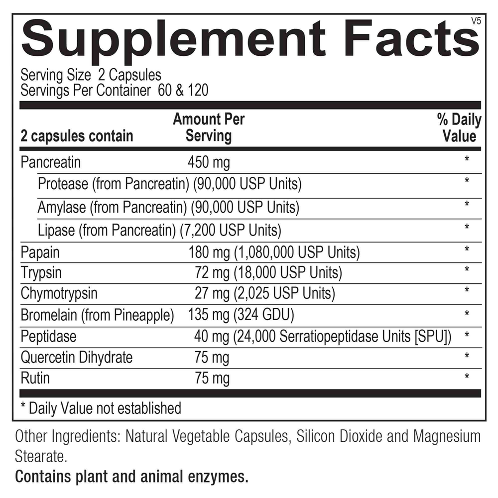 Ortho Molecular Product Vascuzyme 120 capsules