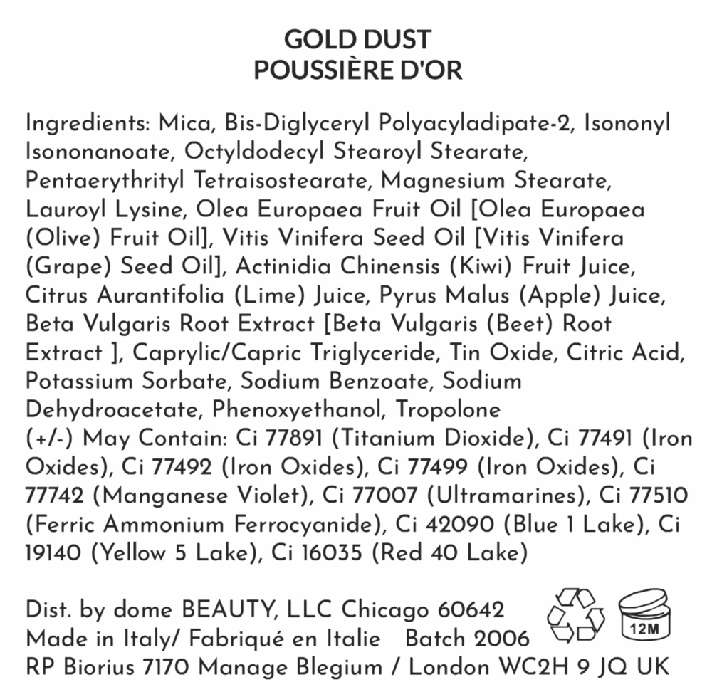 Dome Beauty Diamond Shadow, Gold Dust 0.07oz