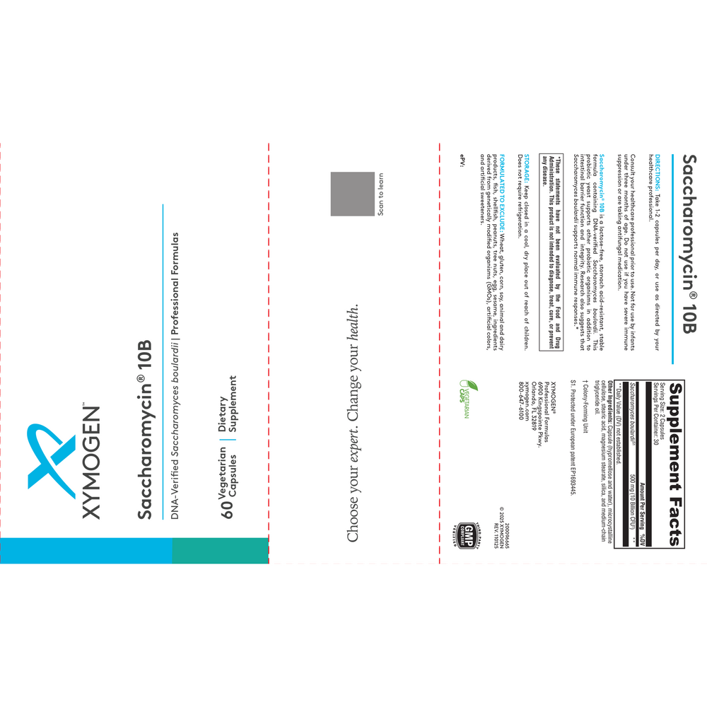 XYMOGEN Saccharomycin® 10B 60 capsules