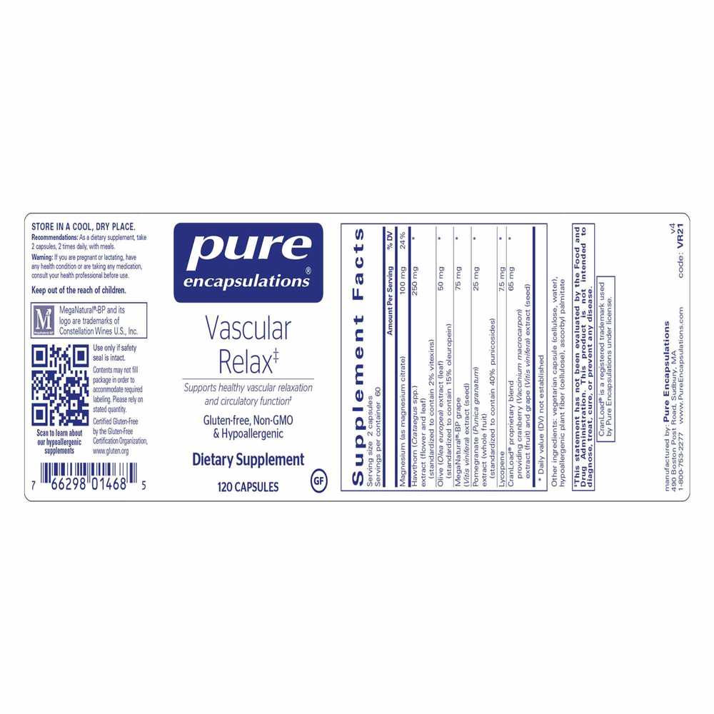 Pure Encapsulations Vascular Relax 120 capsules