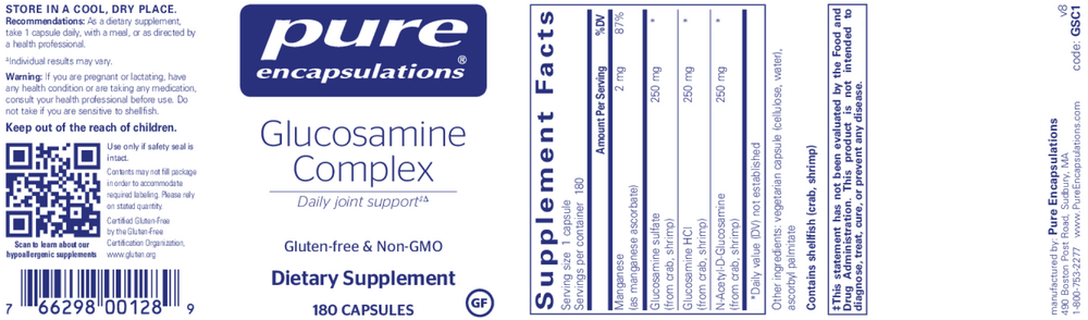 Pure Encapsulations Glucosamine Complex 180 capsules