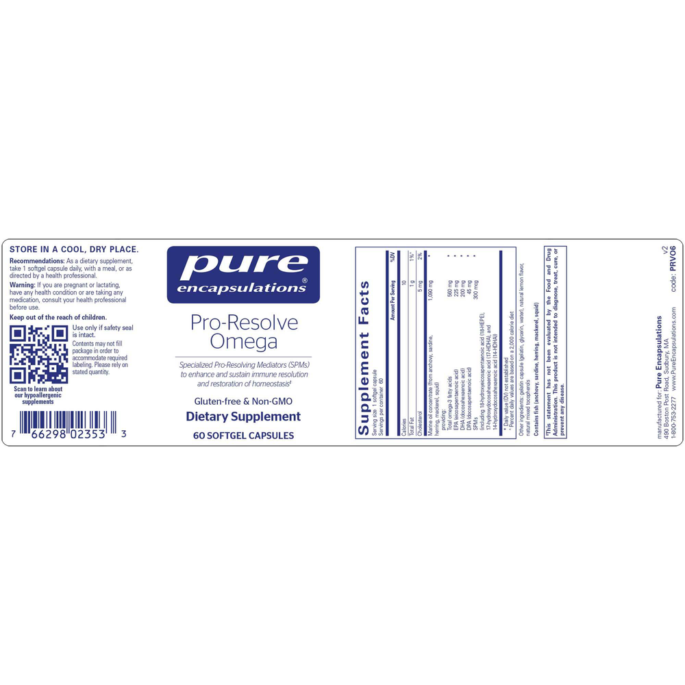 Pure Encapsulations Pro-Resolve Omega 60 Softgels
