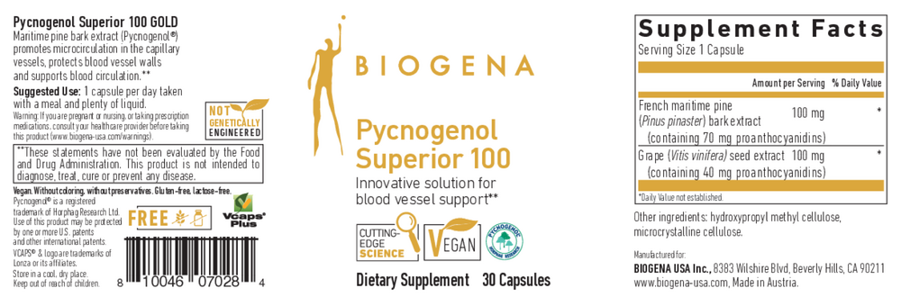 Biogena Pycnogenol Superior 100 GOLD 30 capsules