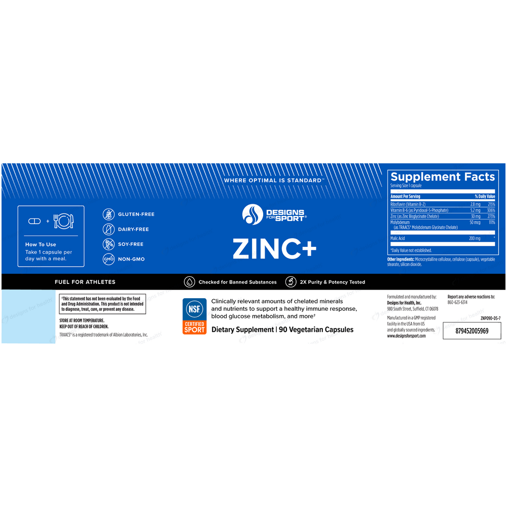 Designs For Sport Zinc+ 90 capsules