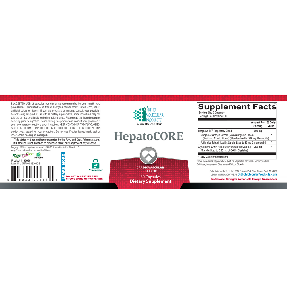 Ortho Molecular Products HepatoCORE – 60 Capsules