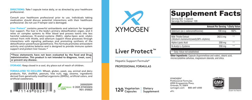 XYMOGEN Liver Protect 120 capsules