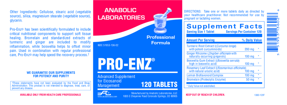 Anabolic Laboratories Pro-Enz 120 tablets