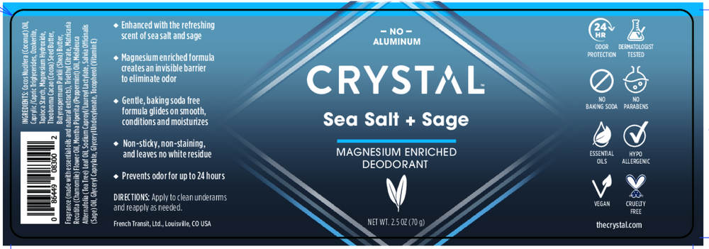 Crystal Magnesium Enriched Sea Salt & Sage Deodorant 2.5oz