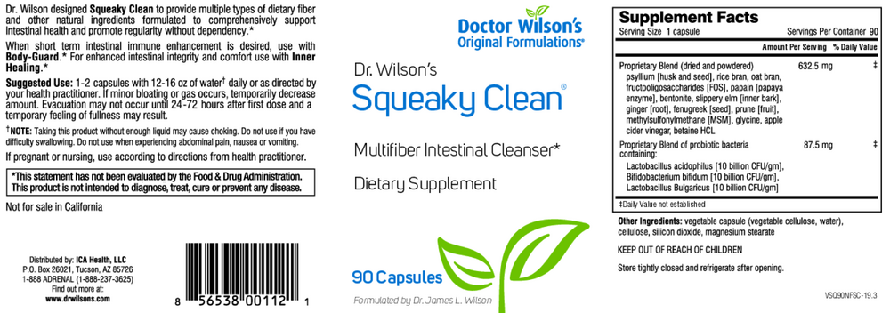 Doctor Wilson's Original Formulations Squeaky Clean 90 capsules