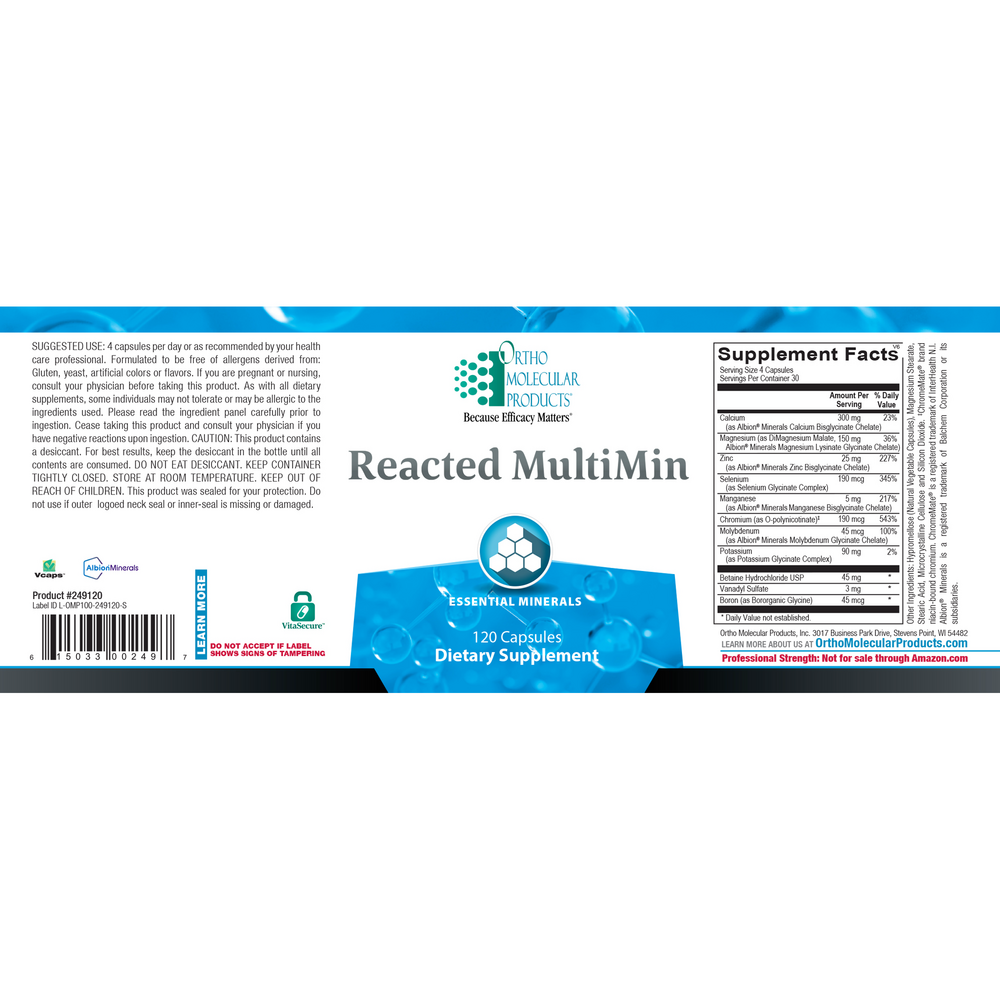 Ortho Molecular Products Reacted Multimin 120 capsules